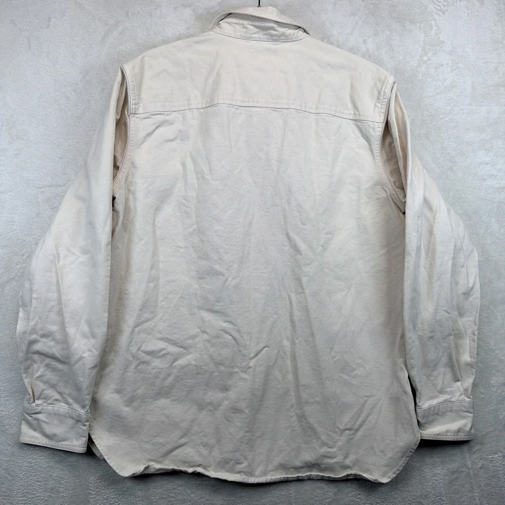 Banana Republic Men's Utility Overshirt Medium Cream Button Front Shirt